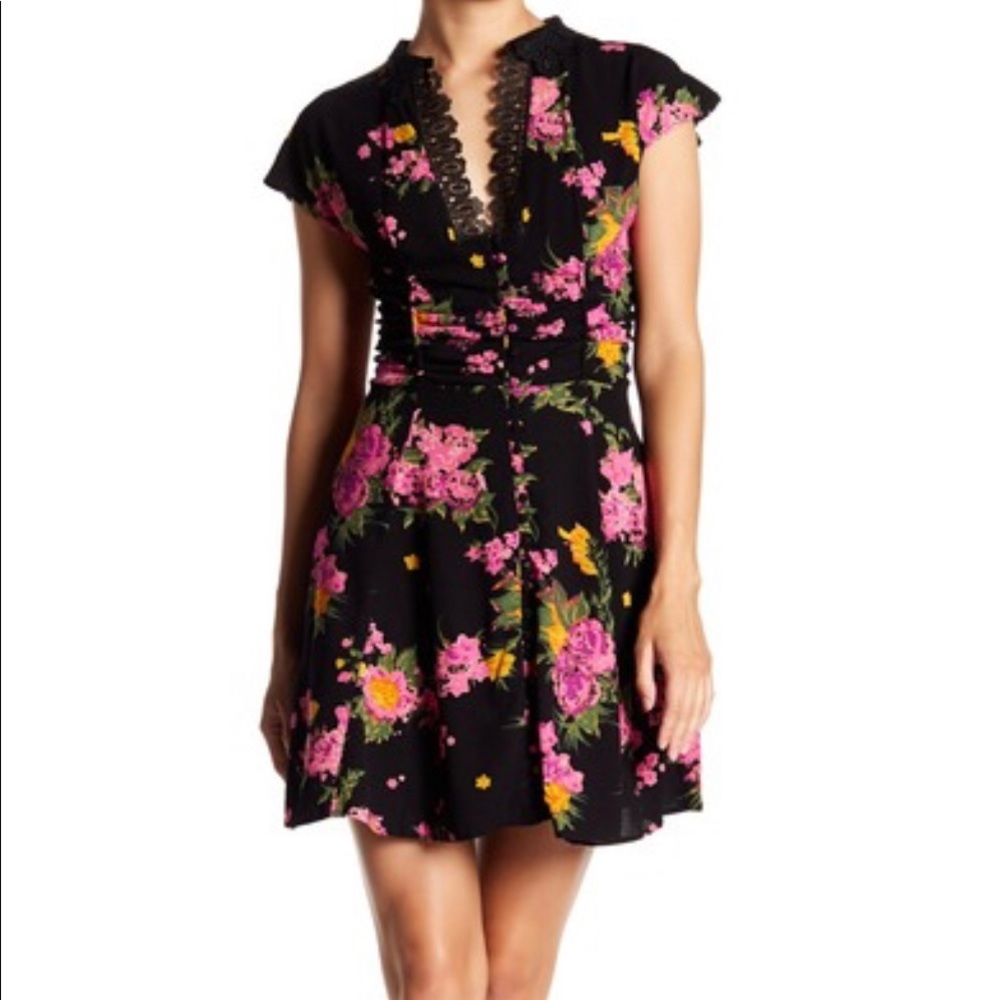 Free People Alora Floral Pint Mini Dress - NWT
